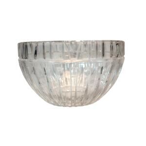 Tiffany & Co. Crystal Bowl w/ Roman Numeral & X Pattern – 9¾” Wide x 6” High